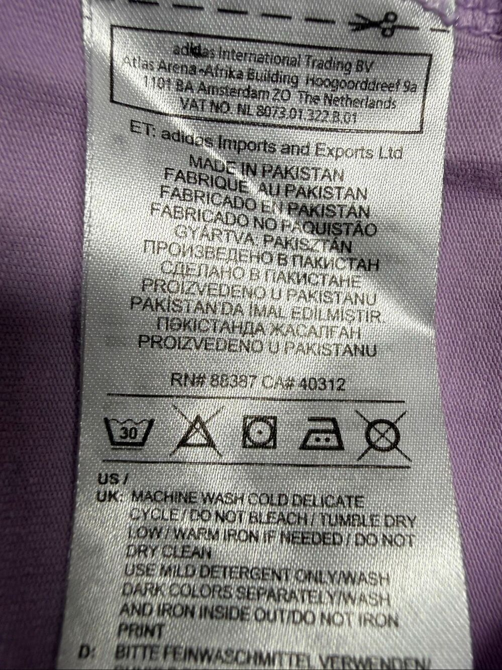 Adidas Trefoil Logo Lavender Purple Cotton Blend T Shirt Size M - Picture 7 of 10